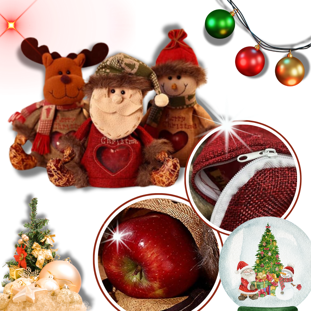 Sac de cadeau de Noël réutilisable avec fermeture éclair, marque Cheers, pour emballage festif et écologique.