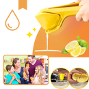 Presse-agrumes manual multifunções da Cherry, eletrodoméstico de cozinha amarelo, para sucos naturais e fácil uso doméstico.