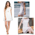Robe branca em renda boho da White Mark, com detalhes delicados e estilo elegante para ocasiões especiais.