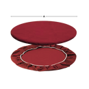 Toalha de mesa redonda Sancua, tecido de linho elegante, com detalhes clássicos, ideal para mesa de jantar sofisticada.