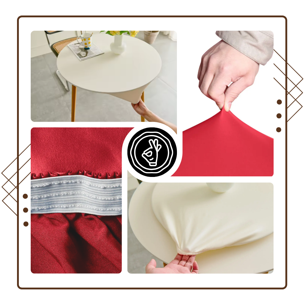 Toalha de mesa redonda Sancua com acabamento elegante, tecido de alta qualidade para decoração sofisticada de mesa.