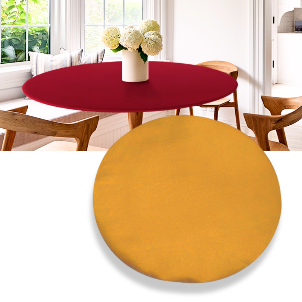 Toalha de mesa redonda Sancua com design elegante, tecido de alta qualidade para proteção e decoração de ambientes sofisticados.