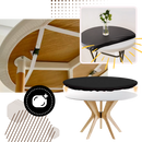 Toalha de mesa redonda Sancua em tecido elegante, com acabamento sofisticado e design moderno para ambientes decorados.
