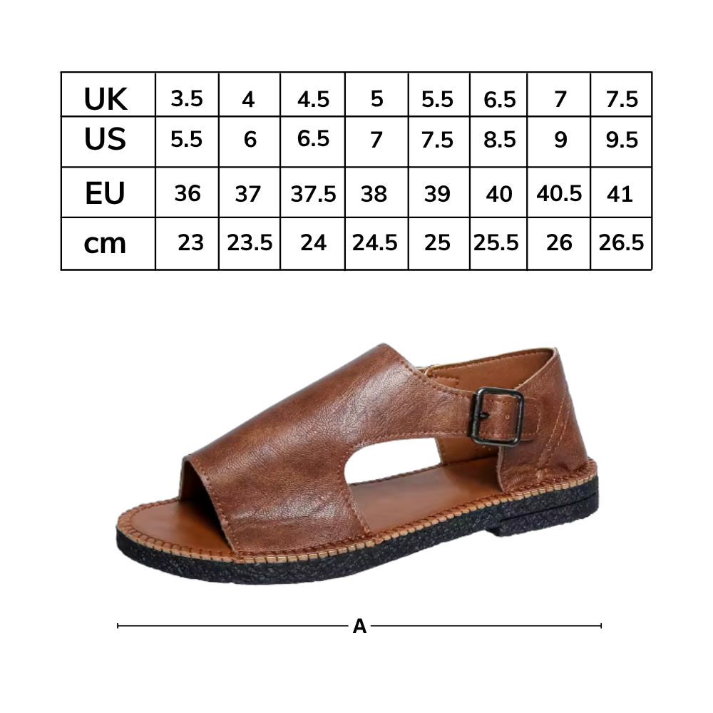 Sandálias ortopédicas vintage chic Ozerty France com sola confortável e design elegante, perfeitas para estilo e suporte.
