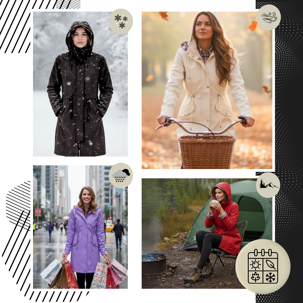 Casaco trench-coat impermeável da Musuos, estilo chique e ideal para roupas de exterior, mostrado em tom elegante.
