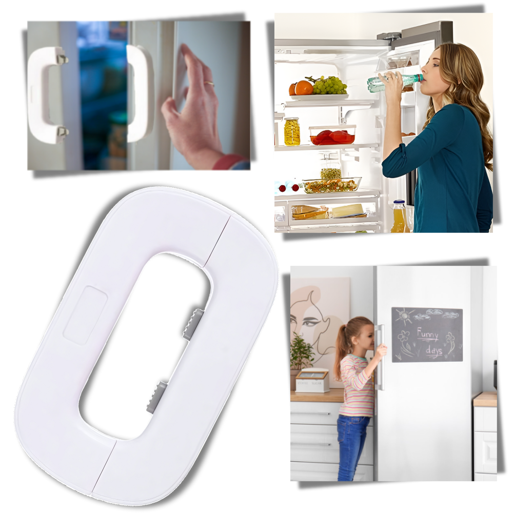Fechadura de segurança para porta de geladeira infantil da marca George, acessório para proteger crianças de abrir o eletrodoméstico.