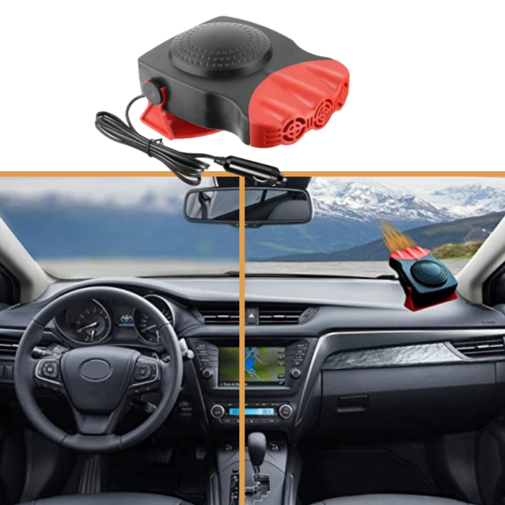 Dispositivo de degelo e desembaçador para carros da Chili Technology LLC, peça de reposição automotiva preta.