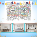 Pôster de arte "Web de la guérison" da China, obra de arte com design detalhado em cores suaves e elementos simbólicos.