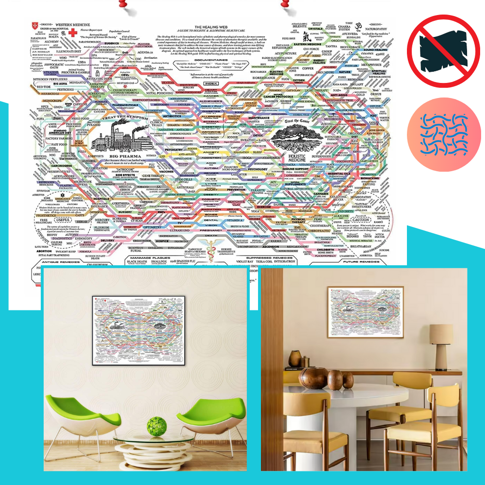 Arte digital "Web de la guérison" da China, obra de arte moderna com design artístico e elementos visuais detalhados.