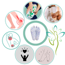 Meias de reflexologia Calafebila para melhorar a circulação sanguínea, com detalhes das pontas dos dedos e sola dos pés.