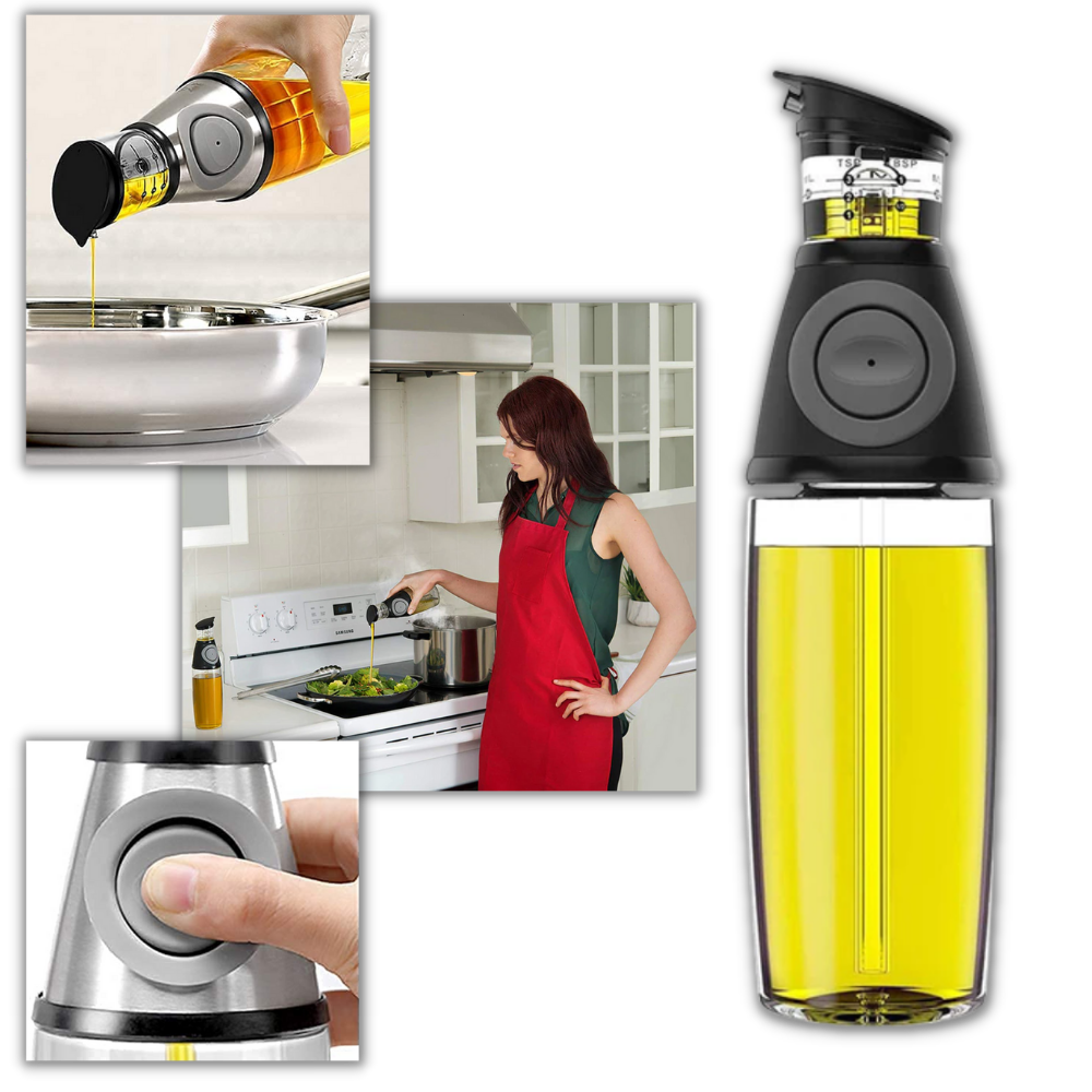 Bouteille distributrice de óleo de cozinha Citystores, recipiente de 250 ml em acabamento prateado para utensílios de cozinha.