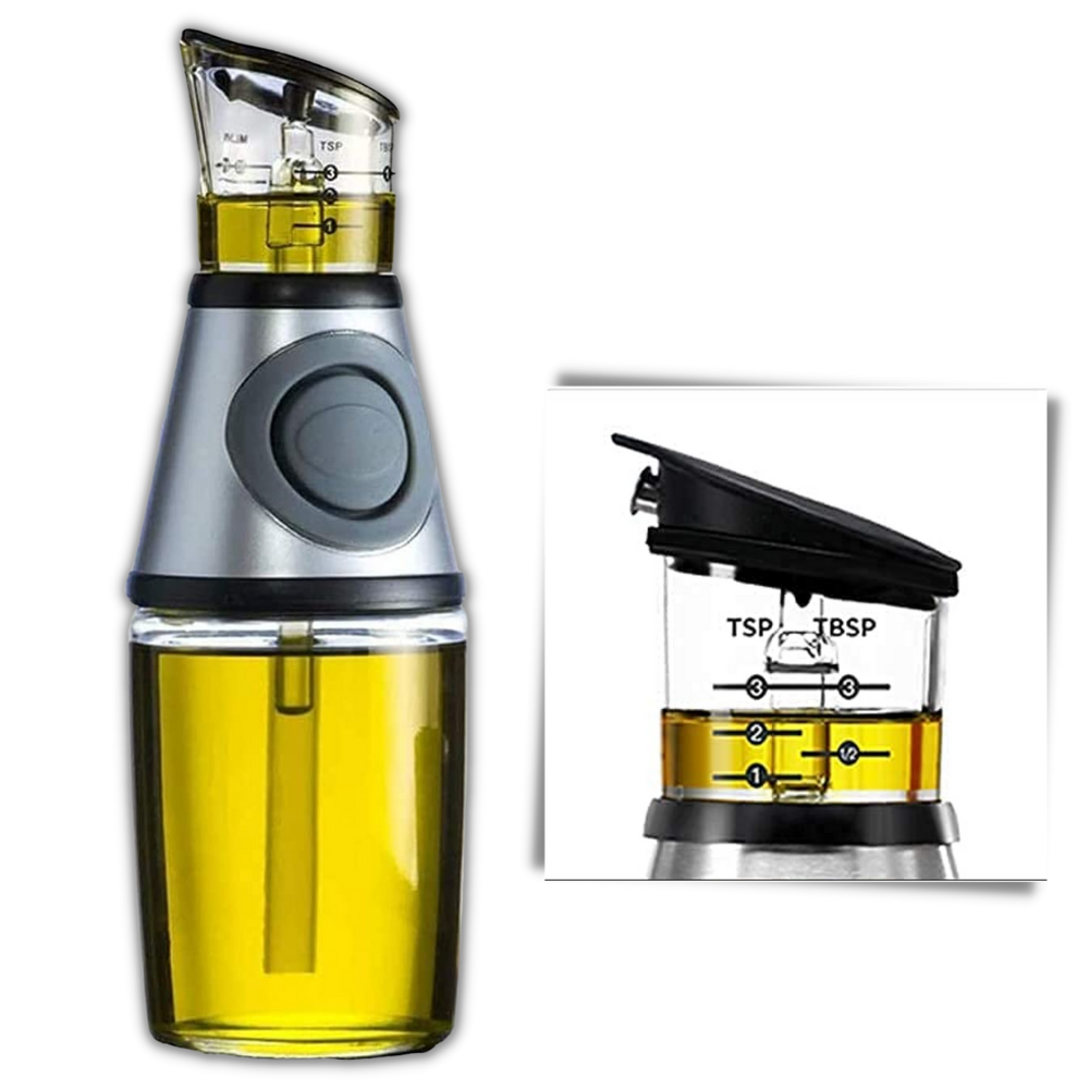 Bouteille distributrice de huile de cuisine Citystores en acier argenté, capacité de 250 ml, accessoire pratique pour la cuisine.