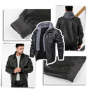 Jaqueta de couro marrom para motociclista da Fedtosing, veste de motard com estilo clássico e detalhes em couro.