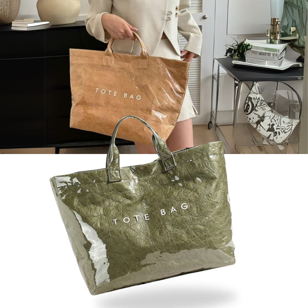 Bolsa tote grande impermeável da Womail, estilo clássico, ideal para viagens e uso diário, com design resistente à água.