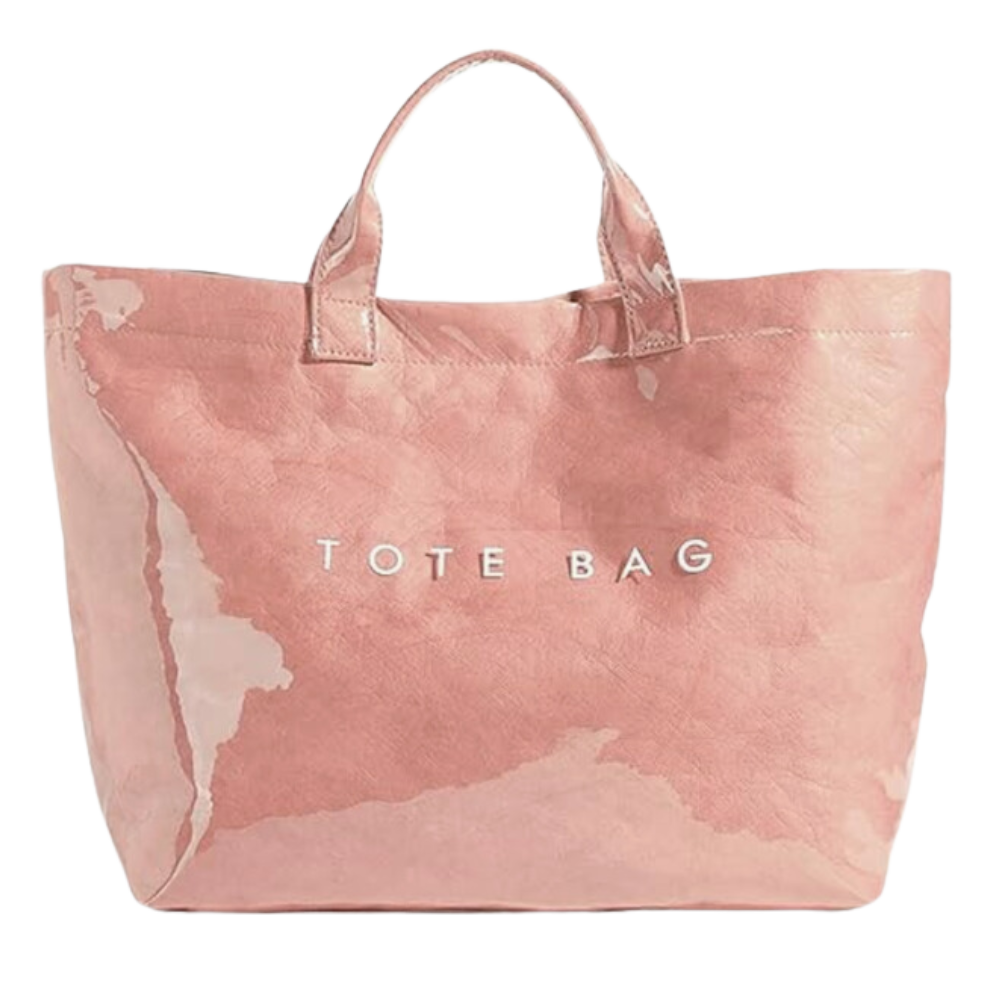 Bolsa tote impermeável Womail de tamanho grande, saco de mão clássico em tom rosa, feita para durar e proteger contra água.