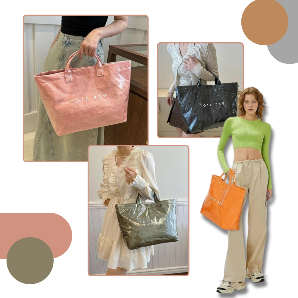 Bolsa tote grande Womail impermeável, estilo clássico, feita para uso diário com material resistente à água.