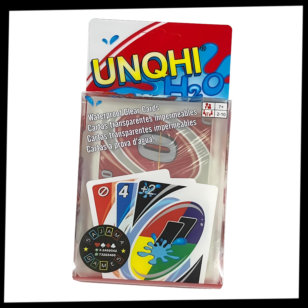 Baralho de cartas Uno Classique à prova d água da Mattel, com cartas coloridas e resistentes para jogos ao ar livre.