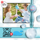 Varinha de bolhas para brincadeiras sem sujeira, brinquedo de atividade da marca Rucky, com efeito de nuvem de bolhas.