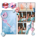 Varinha de bolhas Rucky para brinquedos de atividade, pronta em segundos, com bolhas de sabão e efeito de nuvem.