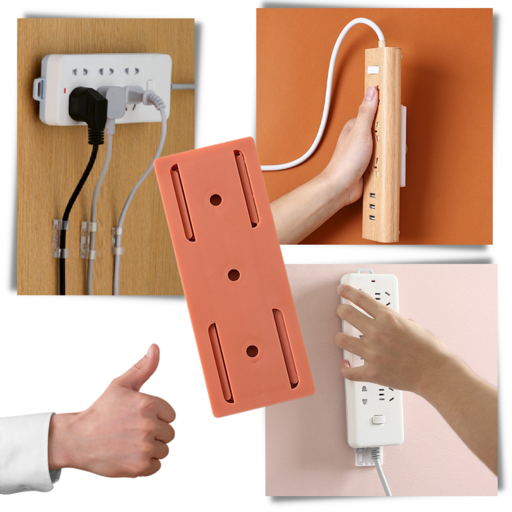 Suporte branco para tomada, acessório para extensão elétrica, compatível com cabos de energia, marca Cn.