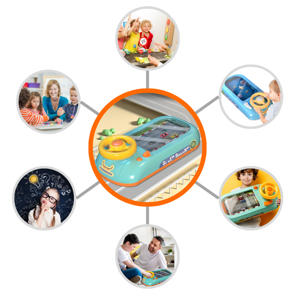Jogo educativo de simulação de condução da marca Cn, brinquedo divertido para crianças aprenderem sobre direção.