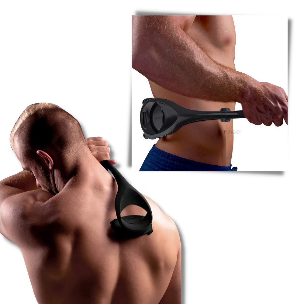 Rasoir para o corpo e costas da marca Cn, ferramenta de cuidados para raspar áreas difíceis com precisão e conforto.