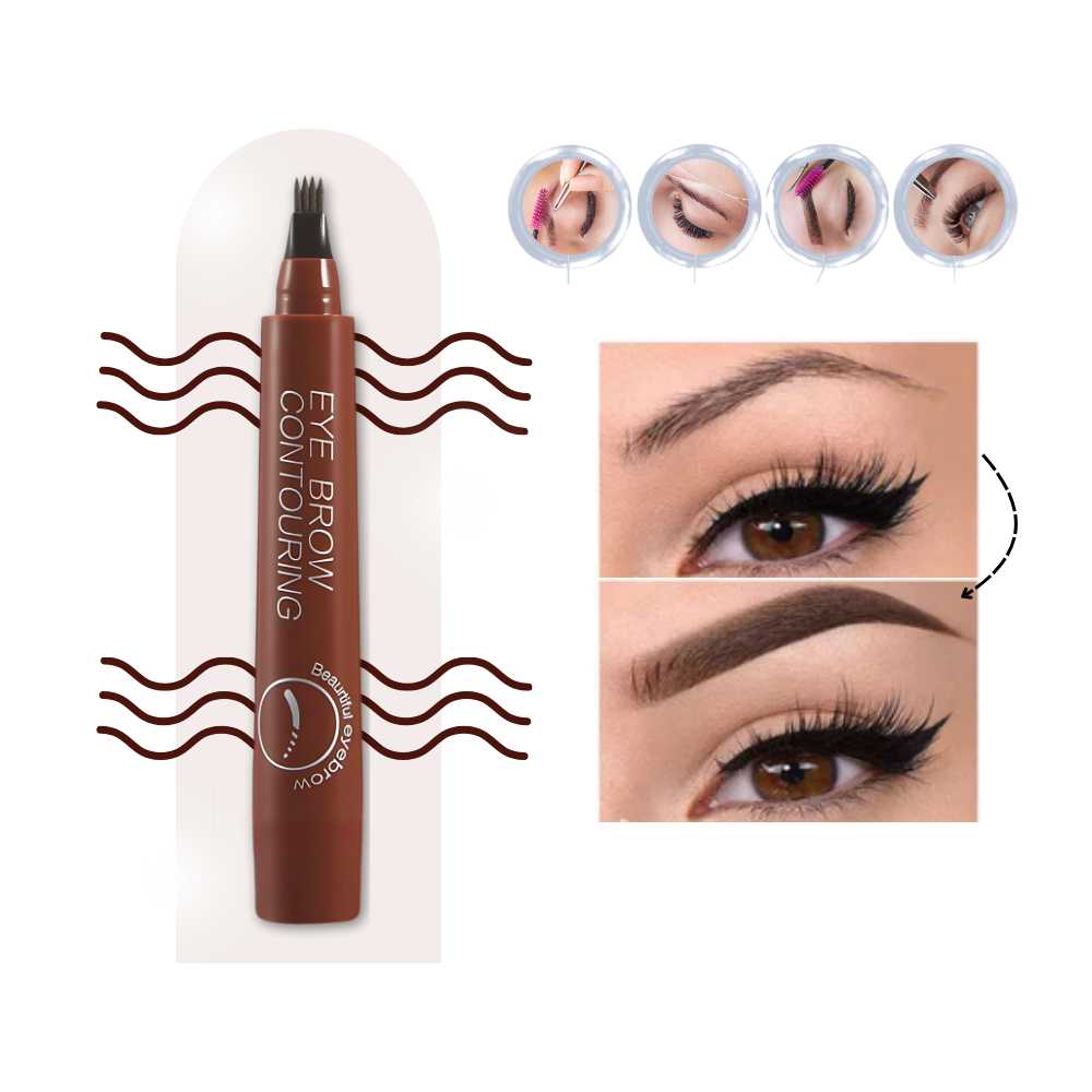 Caneta para sobrancelhas líquida à prova d'água da Colofity, acabamento marrom escuro, cosméticos para definição de sobrancelhas.