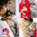 Sweat à capuche interactif para animais da Colofity, veste de roupas de exterior em amarelo, confortável e prática para seu pet
