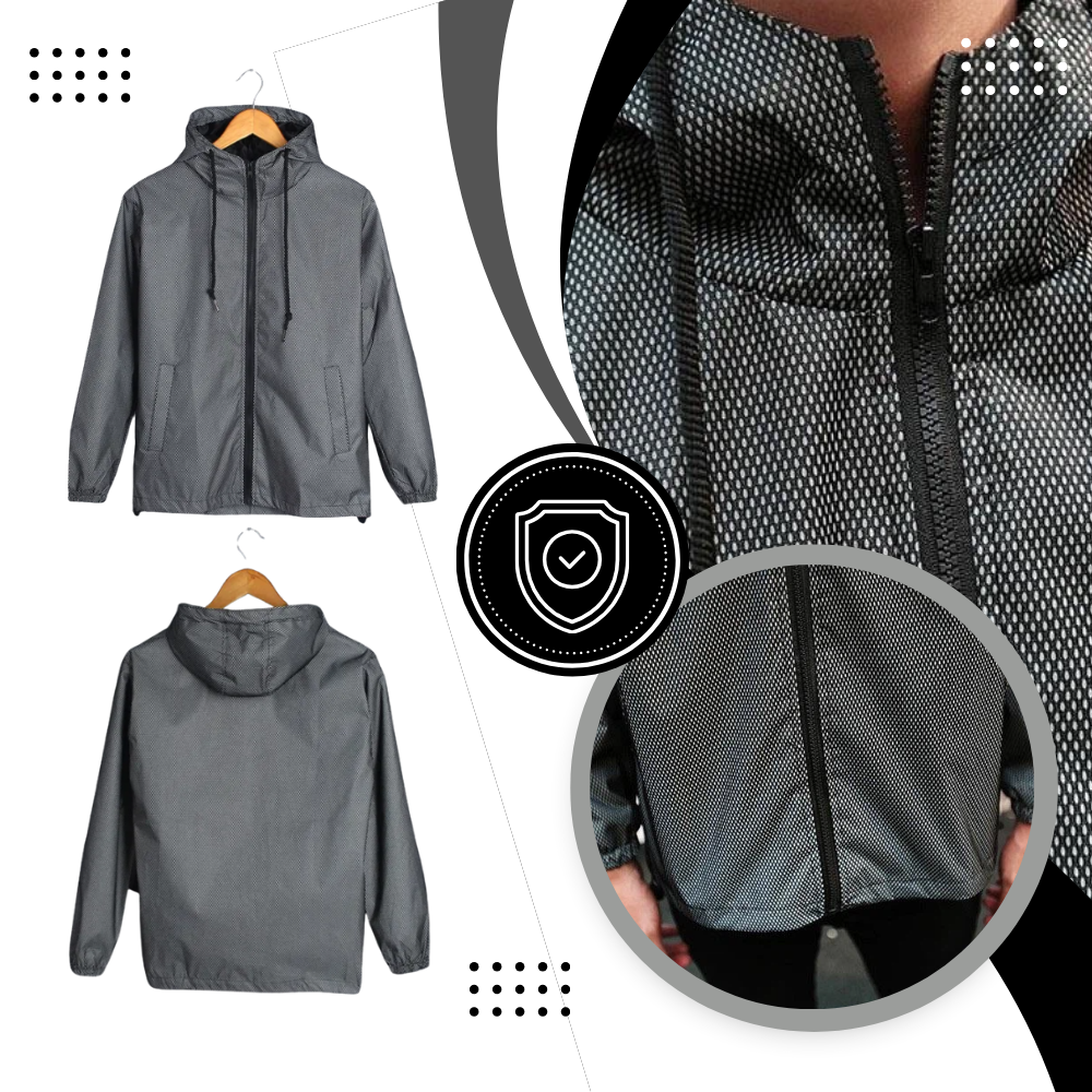 Jaqueta corta-vento com capuz Juebong em tecido iridescente que troca de cor, ideal para roupas de passeio ao ar livre
