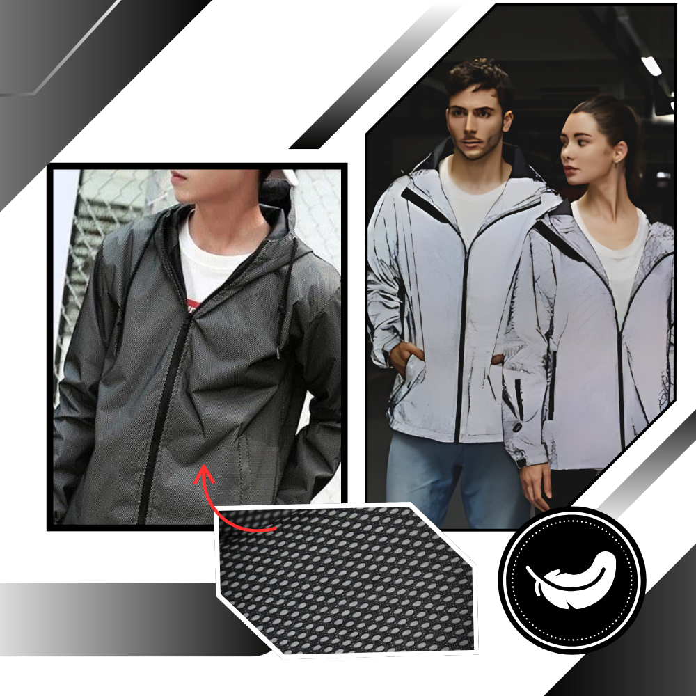 Jaqueta corta-vento com capuz e efeito iridescente da Juebong, veste de roupas de exterior com efeito que muda de cor.