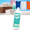 Solução de limpeza com água sanitária da Cleaning Products para proteção de cores em produtos de lavanderia.