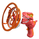 Máquina de bolhas coloridas em forma de dinossauro da marca Hachum, brinquedo de atividade com bolhas vibrantes e divertidas.