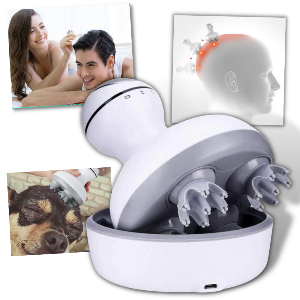 Massajador de couro cabeludo sem fio da Comfier para massagem e relaxamento, com design compacto e controle remoto.