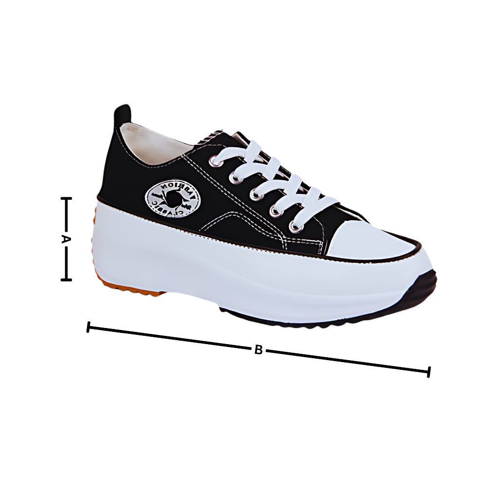 Tênis slip-free de lona da Jointlycreating, com design confortável e solado elevado para maior suporte e segurança.