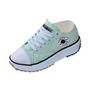 Tênis slip-free de lona com elevação confortável da marca Jointlycreating, na cor verde menta, ideal para uso diário.