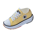 Tênis antiderrapante de lona amarelo, confortável e levemente elevado, marca Jointlycreating, ideal para uso diário.