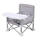 Cadeira pliante infantil compacta da Globalway, cadeira alta ou rehausseur, com assento cinza para crianças.