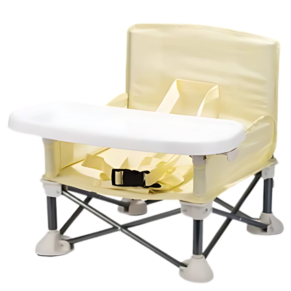 Cadeira dobrável compacta para crianças da marca Globalway, cadeira alta e rebatível em amarelo, ideal para refeições e uso portátil
