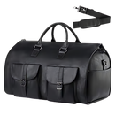Mala de viagem conversível da Fvsa em preto, com alças ajustáveis e bolso lateral, ideal para viagens e uso diário.