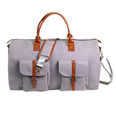 Mala de viagem conversível da marca Fvsa em cinza, com alça ajustável e bolso externo, ideal para viagens práticas.
