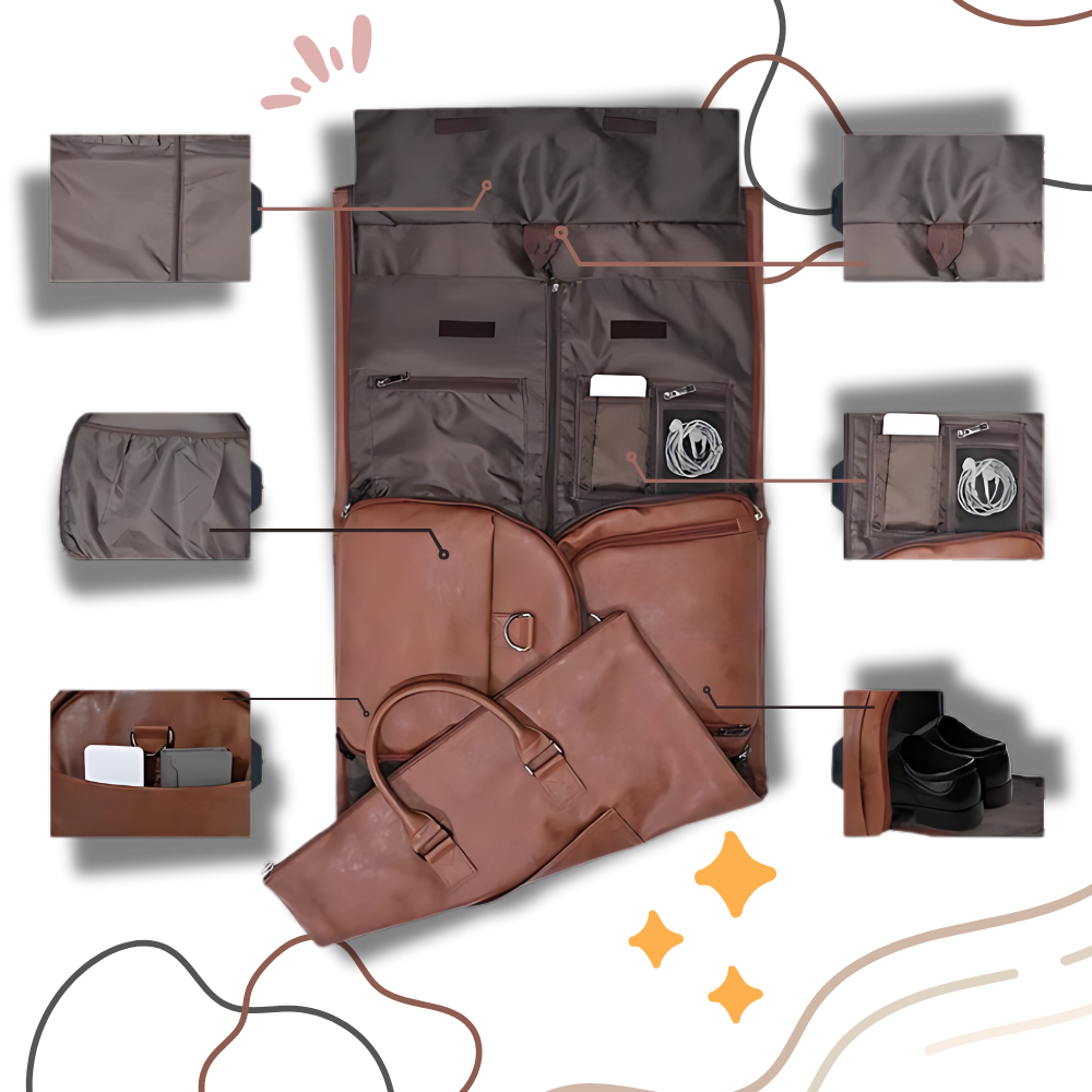 Mochila de viagem conversível da Fvsa, saco de roupas e bagagem com compartimentos organizados para viagens.