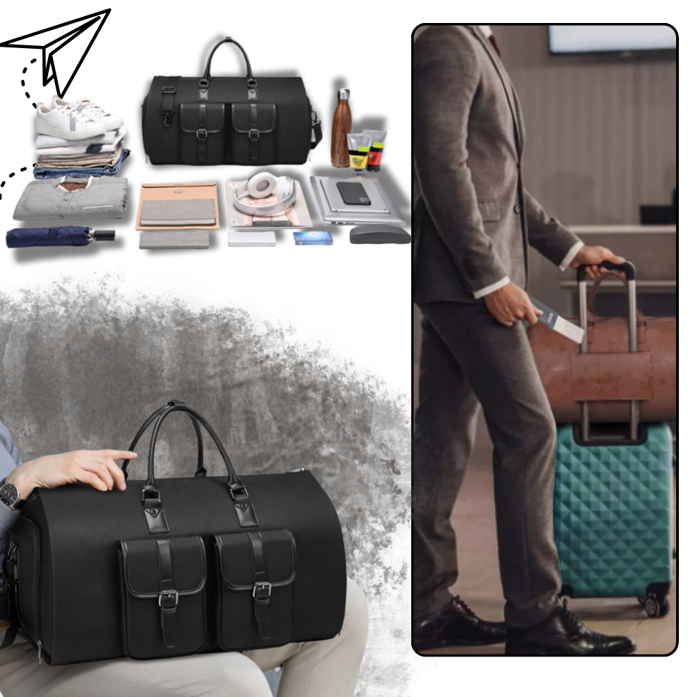 Mala de viagem conversível da marca Fvsa, bagagem prática com alças ajustáveis e espaço para roupas e itens pessoais.