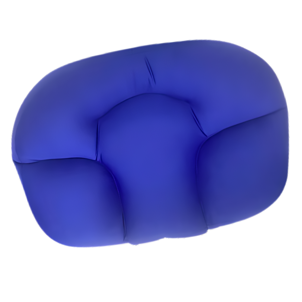 Travesseiro em forma de nuvem com microbilhas refrescantes, modelo Saikoo para conforto na cama, azul escuro.