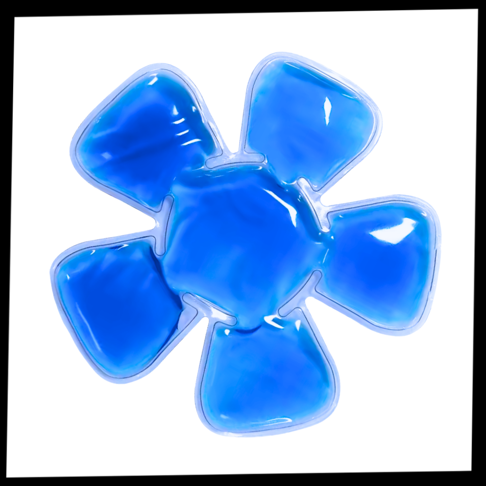 Pacote de almofada de gel refrescante para cabeça da marca Migaino, produto de primeiros socorros para alívio de calor ou dor no couro cabeludo.