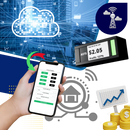 Display digital de bourse e criptomoedas, design empilável da marca Coopserbil, mostra gráficos e informações financeiras em tempo real.