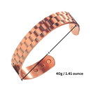 Pulseira de terapia magnética em cobre para saúde, mostrada com dimensões, marca Skpblutn, acessório de bem-estar.