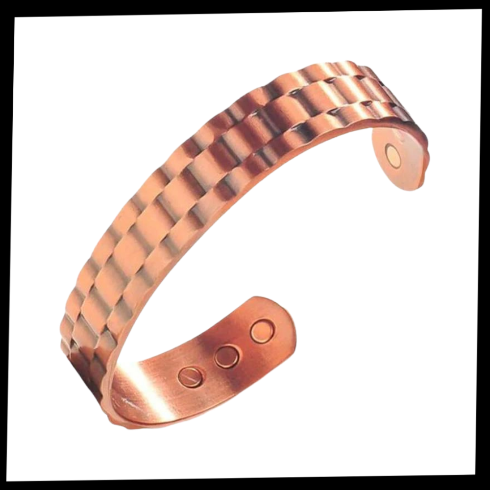 Pulseira de terapia magnética em cobre da Skpblutn, com design elegante para saúde e bem-estar.