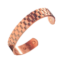 Bracelete de terapia magnética em cobre na cor ouro rosé, com detalhes elegantes e design ajustável para uso diário.