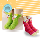 Meias Funky de veludo corail da Untica, com design divertido e confortável para uso casual e descontraído.