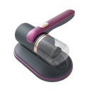 Aspirador sem fio Tomshoo para ácaros, dispositivo de limpeza doméstica, com design compacto e roxo.